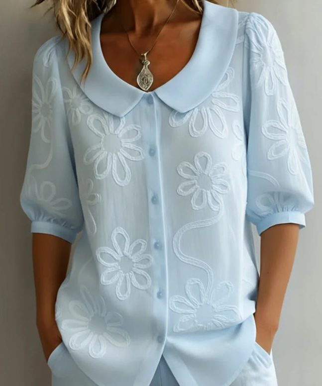 Casual Floral Print Half-sleeve Shirt - Image 4