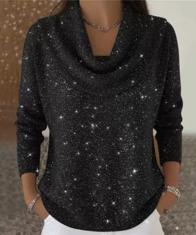 Sparkling Starry Sky Long Sleeved Sweater - Image 5