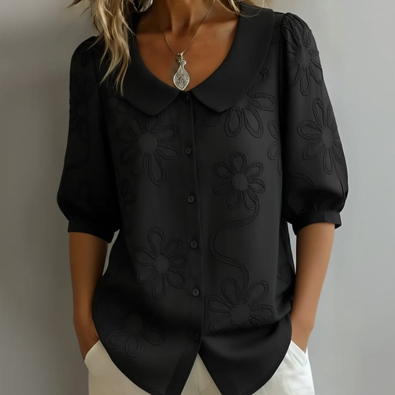 Casual Floral Print Half-sleeve Shirt - Image 2