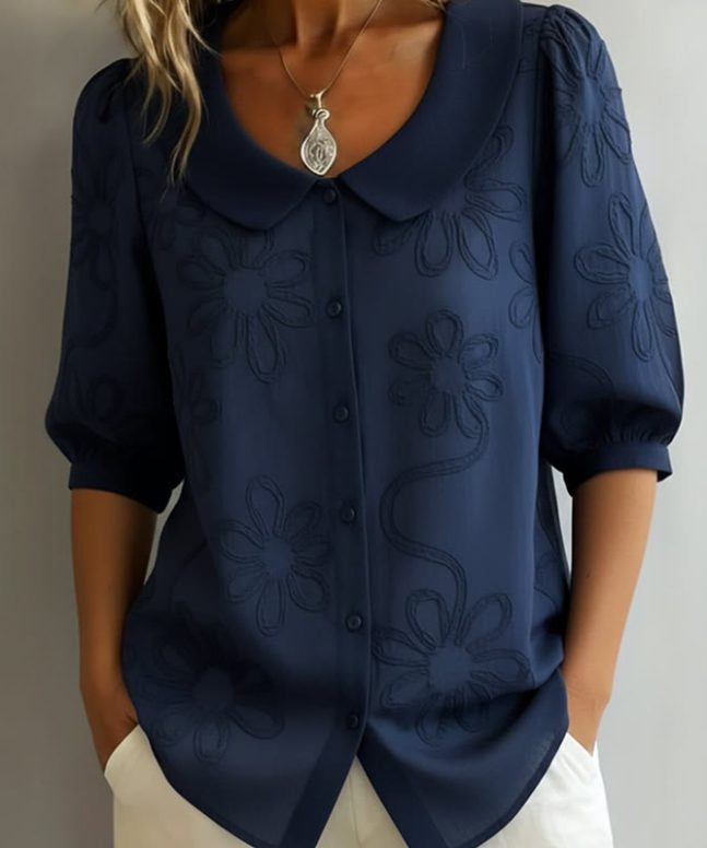 Casual Floral Print Half-sleeve Shirt - Image 5