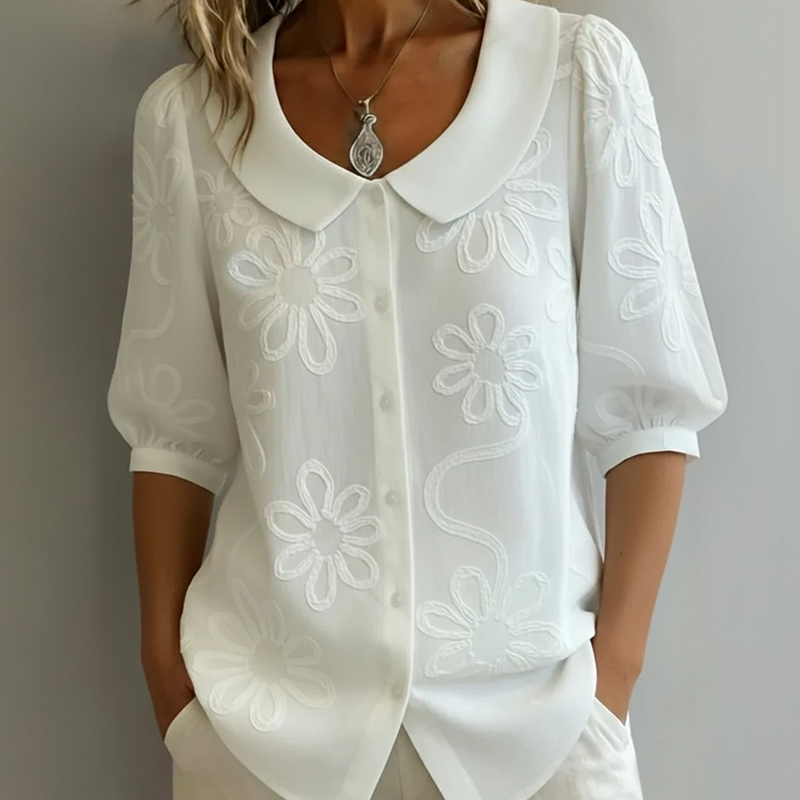 Casual Floral Print Half-sleeve Shirt